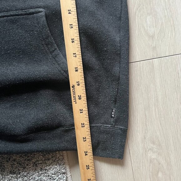 HUF x Thrasher Collab Hoodie Skate Vintage Small Gray Worldwide Streetwear Y2K - Picture 7 of 8